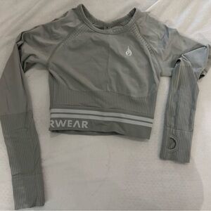 Ryderwear Gray Long Sleeve Crop Top